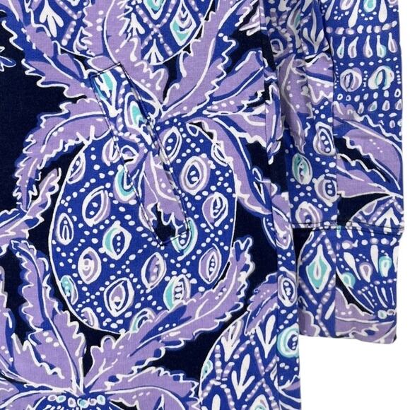 Lilly Pulitzer Skipper Popover Long Sleeve Dress Coca Safari Lilac UPF 50 XXS - Picture 3 of 6